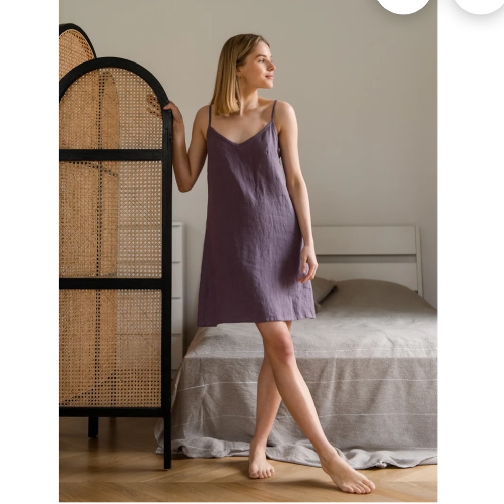 Pillow & Pajamas gray linen dress